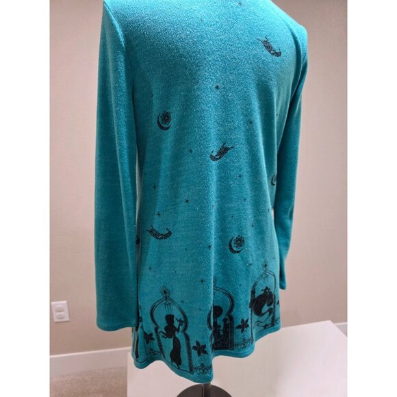 Disney Womens Teal Jasmine Cardigan Sweater Medium Polyester/Spandex - Picture 9 of 12